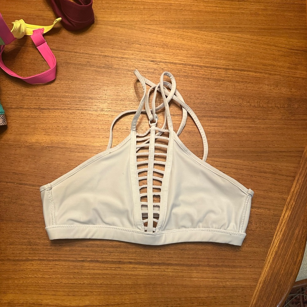Strappy White Bralette pole dance sports bra
